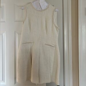 Cinq a Sept Cream Tweed Dress